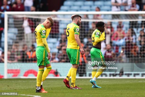 Grant Hanley of Norwich City looks dejected following their side's defeat and relegation to the Championship during the Premier League match between...