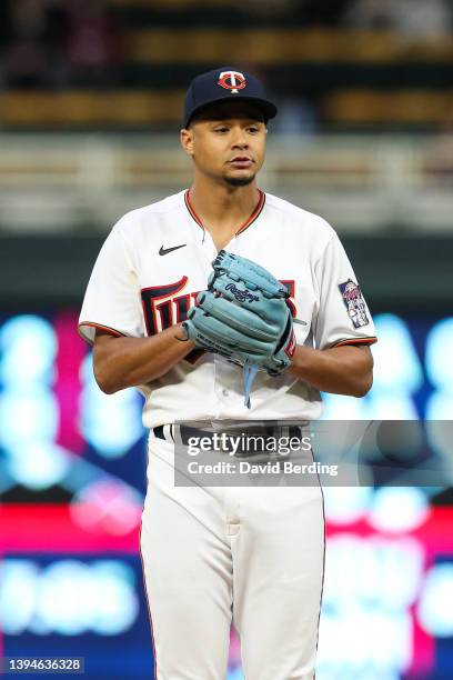 Chris Archer of the Minnesota Twins delivers a pitch against the Los Angeles Dodgers in the first inning of the game at Target Field on April 12,...