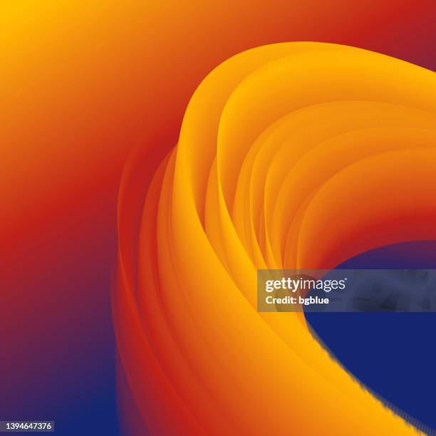 fluid abstract design on orange gradient background - orange backgrounds stock illustrations