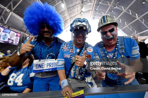 Detroit Lions fans cheer during round four of the 2022 NFL Draft on April 30, 2022 in Las Vegas, Nevada.