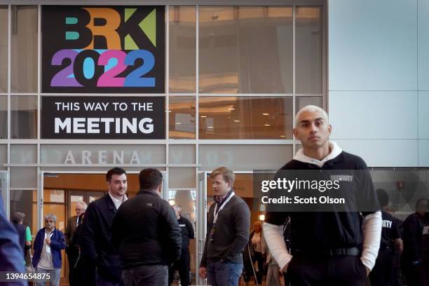 Shareholders attend the Berkshire Hathaway annual meeting on April 30, 2022 in Omaha, Nebraska. This is the first time the annual shareholders event...