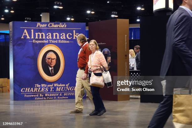 Shareholders attend the Berkshire Hathaway annual meeting on April 30, 2022 in Omaha, Nebraska. This is the first time the annual shareholders event...