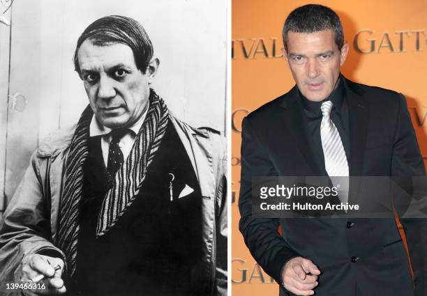 In this composite image a comparison has been made between Pablo Picasso and actor Antonio Banderas. Banderas will reportedly play Pablo Picasso in...