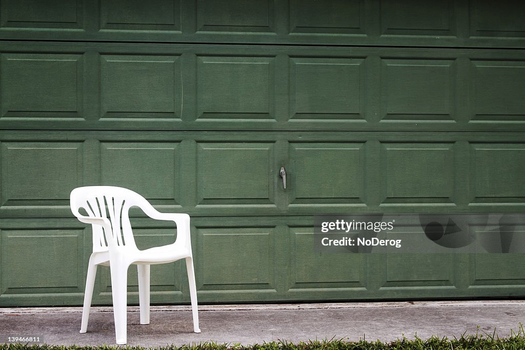 Lonely white chair