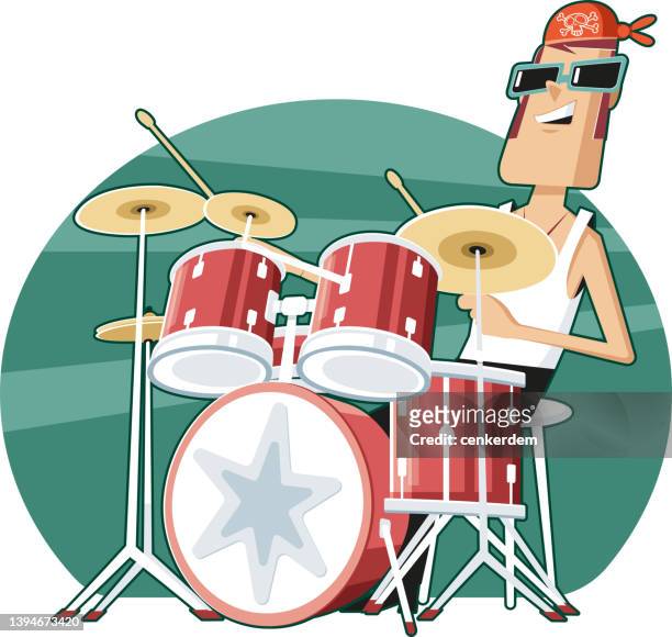 illustrazioni stock, clip art, cartoni animati e icone di tendenza di batterista - popular music concert