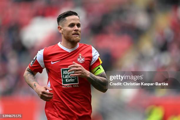 Mike Wunderlich of 1.FC Kaiserslautern reacts during the 3. Liga match between 1. FC Kaiserslautern and Borussia Dortmund II at Fritz-Walter-Stadion...