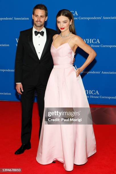 Evan Spiegel and Miranda Kerr attend the 2022 White House Correspondents' Association Dinner at Washington Hilton on April 30, 2022 in Washington, DC.