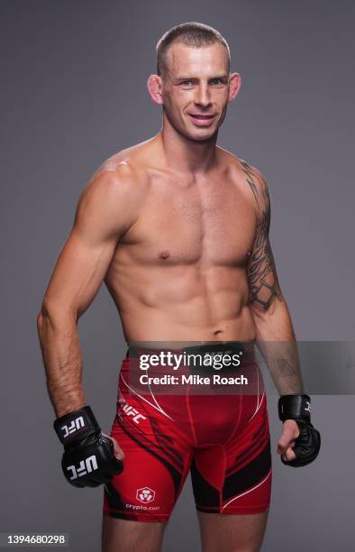 Krzysztof Jotko of Poland poses for a portrait after his victory during the UFC Fight Night event at UFC APEX on April 30, 2022 in Las Vegas, Nevada.