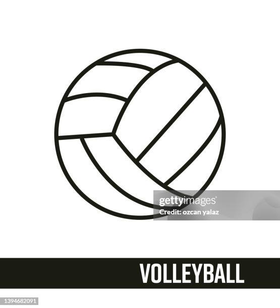 stockillustraties, clipart, cartoons en iconen met healthy life line icon concept. volleyball line icon design. - bewust eten