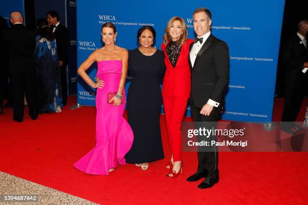 Stephanie Ruhle, Kristen Welker, Chris Jansing and Peter Alexander attend the 2022 White House Correspondents' Association Dinner at Washington...