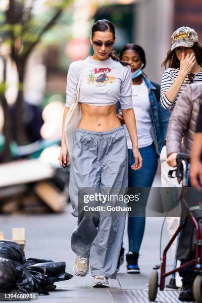 Bella Hadid is seen in Murray Hill on April 30, 2022 in New York City.