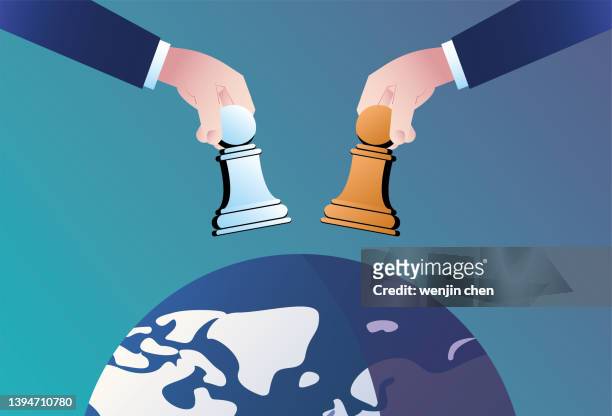 illustrations, cliparts, dessins animés et icônes de jouer aux échecs sur terre, compétition commerciale - les rois du monde