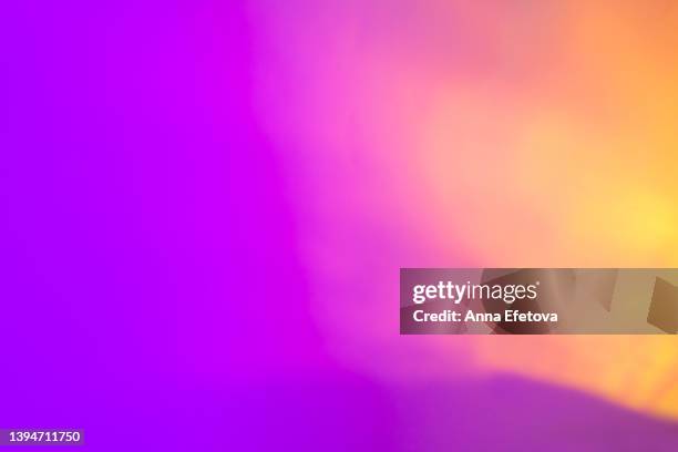 blurred colorful neon background with abstract shadows and lights pattern. copy space for your design. trendy colors of the year. - wall summer light imagens e fotografias de stock