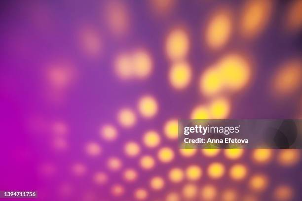 blurred colorful neon background with abstract shadows and lights pattern. copy space for your design. trendy colors of the year. - disco ball lighting effect stock pictures, royalty-free photos & images