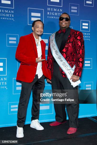 Of New York Transgender Bodybuilding Federation Sabastian Roy and Mr. Trans New York 2022 Jevon Martin attend the Human Rights Campaign 2022 Greater...