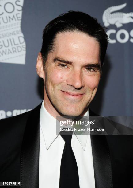 Actor Thomas Gibson arrives at the 14th Annual Costume Designers Guild Awards With Presenting Sponsor Lacoste held at The Beverly Hilton hotel on...