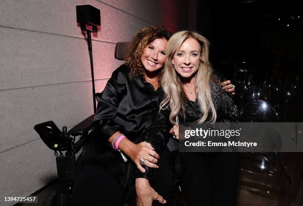 Abby Lee Miller and Monica Aldama attend Netflix Cheer ATAS Official at NeueHouse Los Angeles on April 30, 2022 in Hollywood, California.