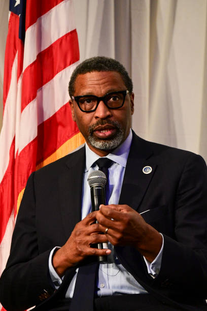 Derrick Johnson, President and CEO of the NAACP attends the PGA Works Beyond The Green at Union League on April 30, 2022 in Philadelphia,...