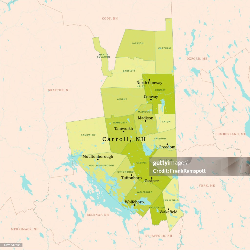 NH Carroll Vector Map Green