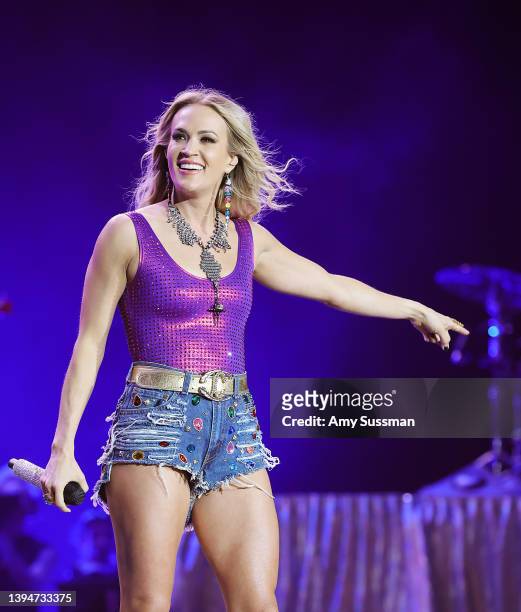 Carrie Underwood performs onstage during Day 2 of the 2022 Stagecoach Festival at the Empire Polo Field on April 30, 2022 in Indio, California.