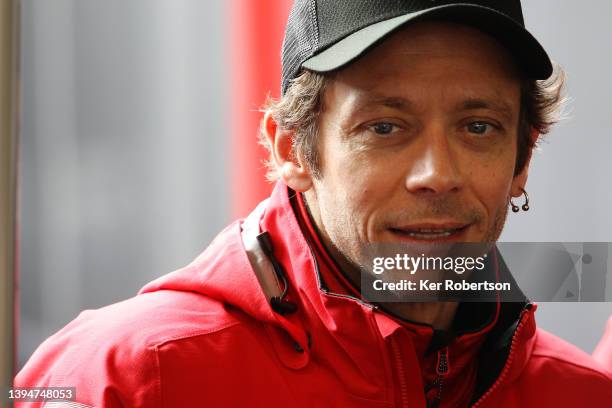 Valentino Rossi of Italy and Team WRT Audi R8 LMS evo II GT3 meets fans at the drivers autograph session prior to the Fanatec GT World Challenge...