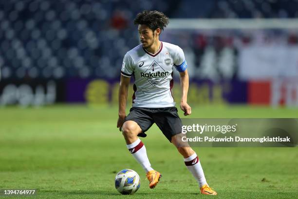 Hotaru Yamaguchi of Vissel Kobe in action during the AFC Champions League Group J match between Kitchee and Vissel Kobe at Buriram Stadium on May 1,...