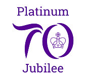 Poster Platinum Jubilee. Greeting card for celebrate a Platinum Jubilee after 70 years of Queen's service