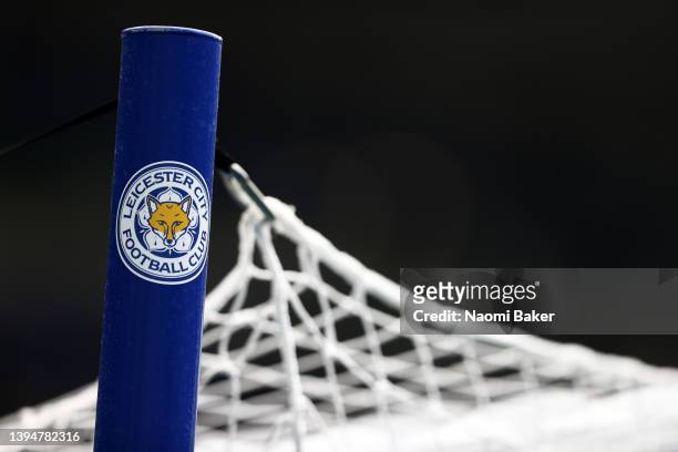 General view of the Leicester logo on the goal post during the Barclays FA Women's Super League match between Leicester City Women and Reading Women...
