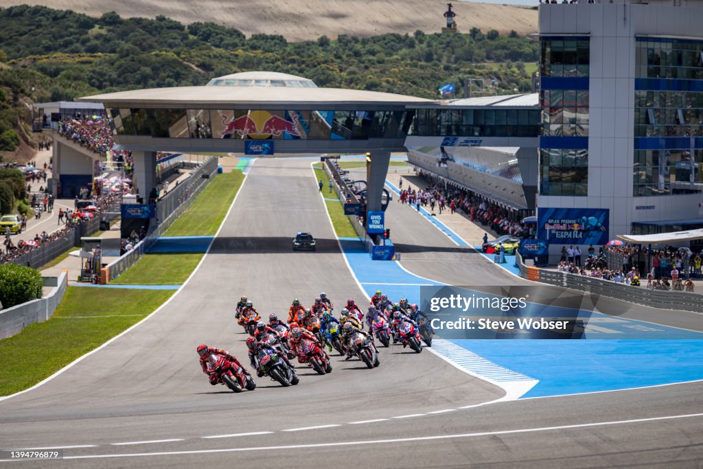 Spain Racing Race start - Francesco Bagnaia of Italy and Ducati Lenovo Team leads ...