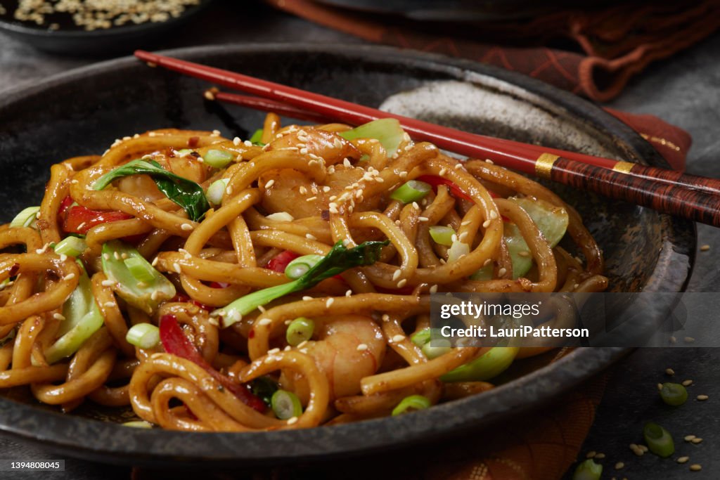 Mongolian Shrimp with Udon Noodles