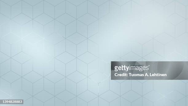 sandblasted or frosted light gray or blue glass with backlit 3d cubes pattern. - frosted glass stockfoto's en -beelden