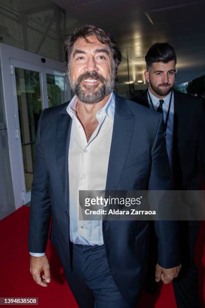 Actor Javier Bardem arrives at the Platino Awards for Ibero-American Cinema 2022 at IFEMA Palacio Municipal on May 01, 2022 in Madrid, Spain.