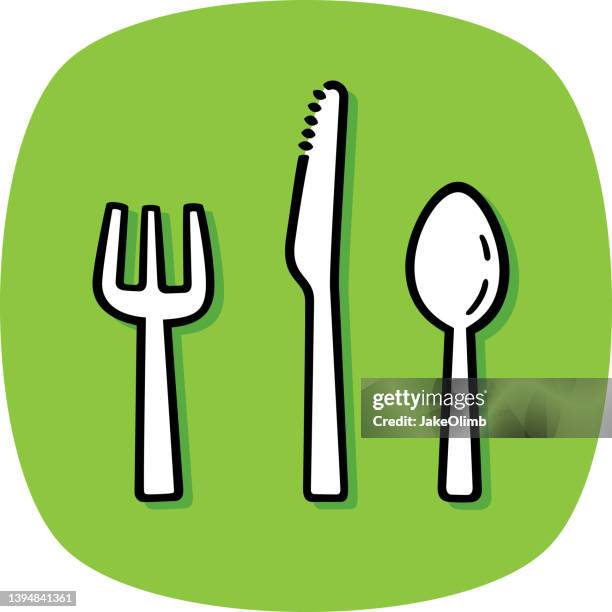ilustrações de stock, clip art, desenhos animados e ícones de silverware doodle 2 - faca de manteiga