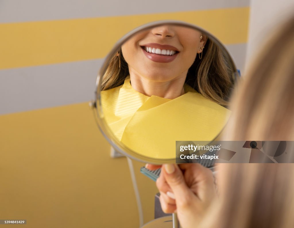 Female Patient Looking at Her Smile