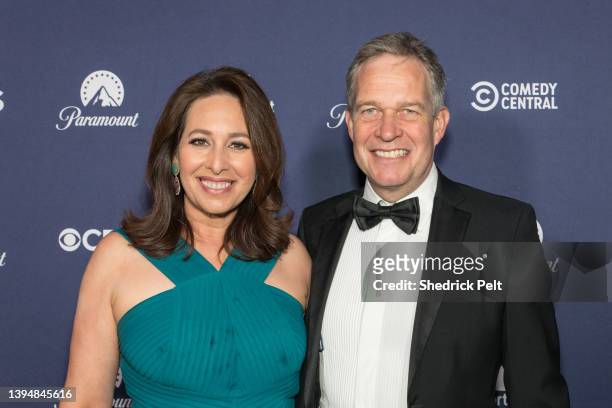Nancy Cordes and Harald Cordes attend Paramount’s White House Correspondents’ Dinner after party at the Residence of the French Ambassador on April...