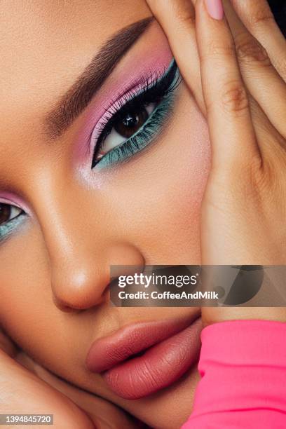 close-up portrait of a beautiful girl - eye color stock pictures, royalty-free photos & images