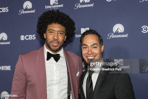 Eugene Daniels and Julian Castro attend Paramount’s White House Correspondents’ Dinner after party at the Residence of the French Ambassador on April...