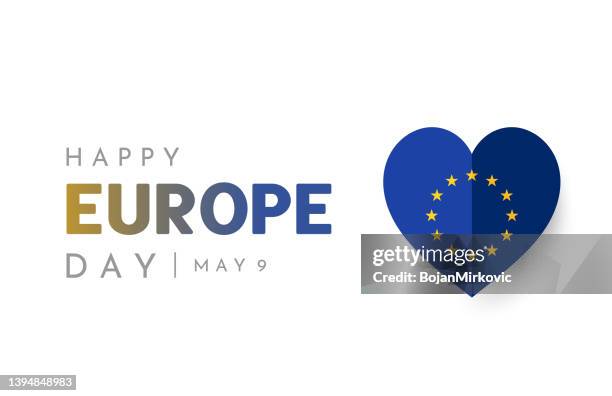 europe day card, may 8. vector - brussels stock illustrations