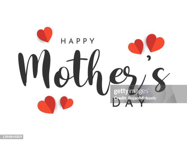 ilustrações de stock, clip art, desenhos animados e ícones de mother's day poster, background, card with hearts. vector - mothers day text art