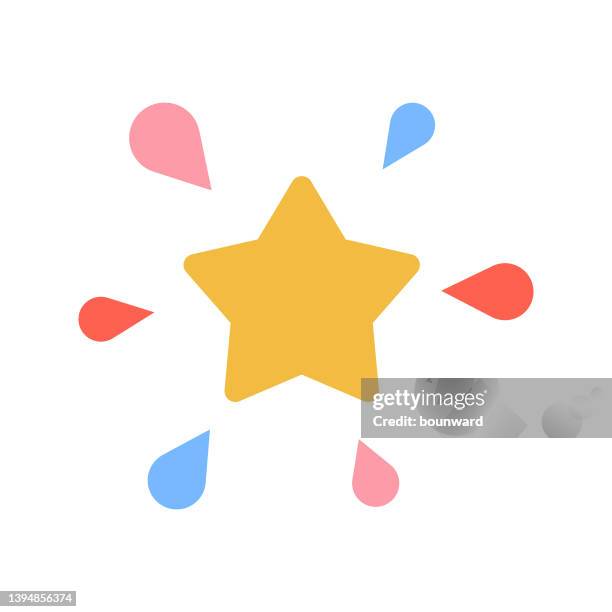 star shape ration flat icon - customer touch points stock illustrations