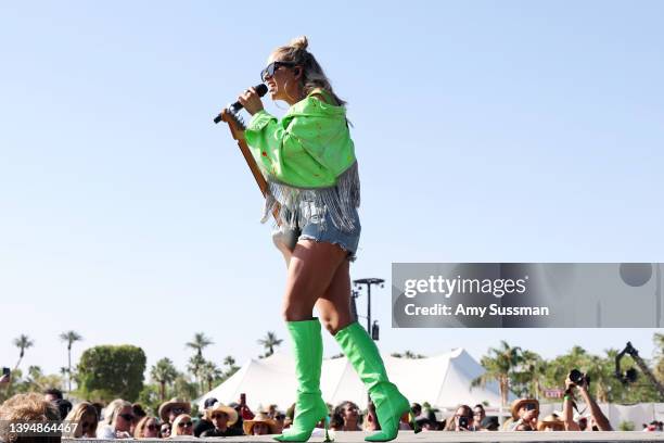 Lindsay Ell performs onstage during Day 3 of the 2022 Stagecoach Festival at the Empire Polo Field on May 01, 2022 in Indio, California.