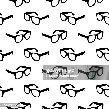Black Eyeglasses Seamless Pattern Black Eyeglasses Seamless Pattern