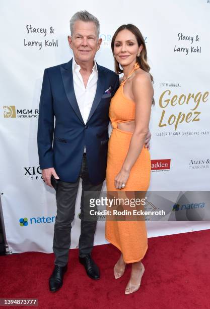David Foster and Katharine McPhee attend George Lopez Foundation's 15th annual celebrity golf tournament pre-party at Baltaire Restaurant on May 01,...