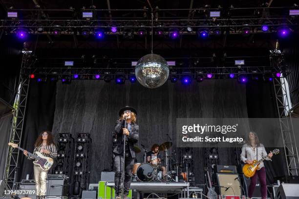 Justin Smolian, Marc LeBelle, Corey Coverstone and John Notto of Dirty Honey perform on day 3 of the Shaky Knees Festival at Atlanta Central Park on...