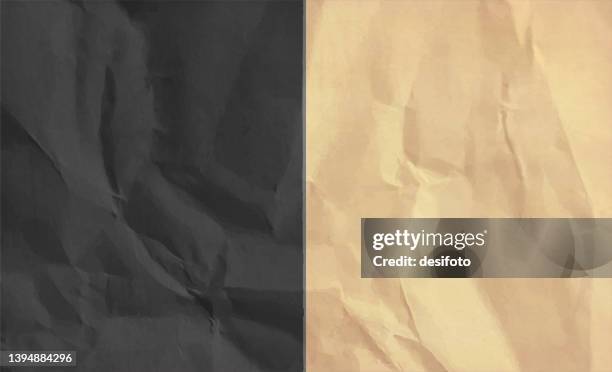 two colours, beige light brown and dark grey or black color grunge horizontal vector backgrounds, divided into two parts - black craft paper stock illustrations