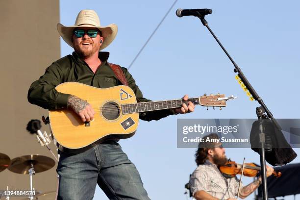 Cody Johnson performs onstage during Day 3 of the 2022 Stagecoach Festival at the Empire Polo Field on May 01, 2022 in Indio, California.