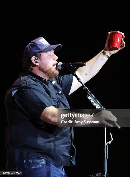 Luke Combs performs onstage during Day 3 of the 2022 Stagecoach Festival at the Empire Polo Field on May 01, 2022 in Indio, California.