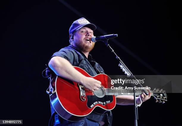 Luke Combs performs onstage during Day 3 of the 2022 Stagecoach Festival at the Empire Polo Field on May 01, 2022 in Indio, California.