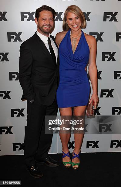 Jason Priestley and Naomi Priestley pose at the FX launch at Swifts, Darling Point on February 22, 2012 in Sydney, Australia.