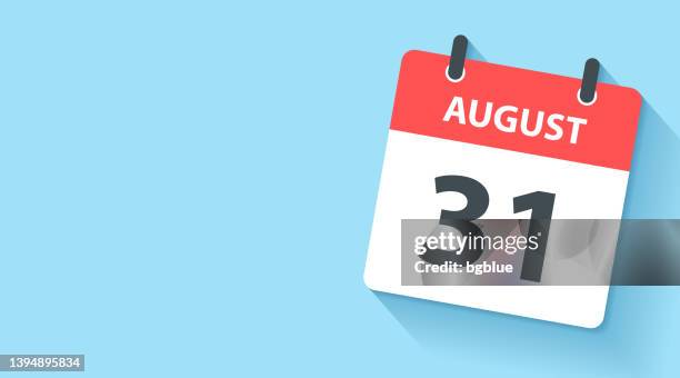 august 31 - daily calendar icon in flat design style - august stock illustrations